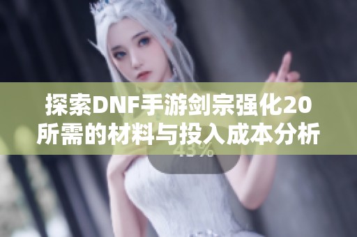 探索DNF手游剑宗强化20所需的材料与投入成本分析