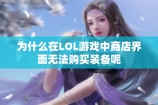 为什么在LOL游戏中商店界面无法购买装备呢