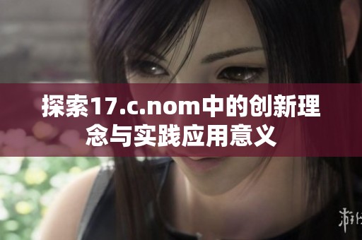 探索17.c.nom中的创新理念与实践应用意义