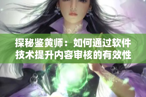 探秘鉴黄师：如何通过软件技术提升内容审核的有效性与准确性