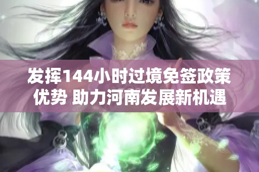 发挥144小时过境免签政策优势 助力河南发展新机遇