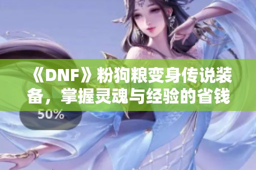 《DNF》粉狗粮变身传说装备，掌握灵魂与经验的省钱技巧