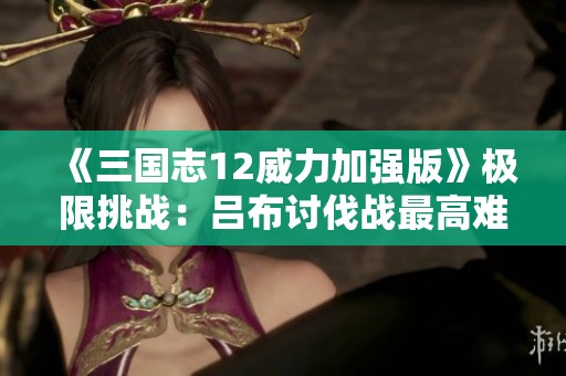 《三国志12威力加强版》极限挑战：吕布讨伐战最高难度通关全攻略详解