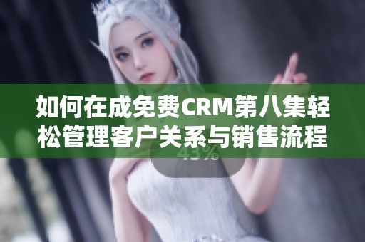 如何在成免费CRM第八集轻松管理客户关系与销售流程