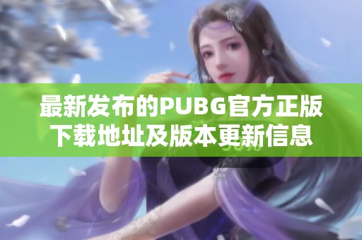 最新发布的PUBG官方正版下载地址及版本更新信息