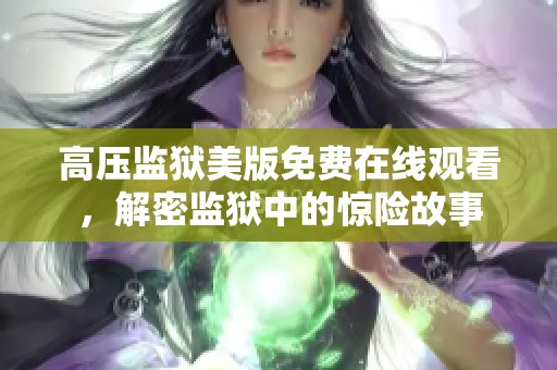 高压监狱美版免费在线观看，解密监狱中的惊险故事