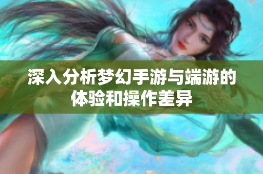 深入分析梦幻手游与端游的体验和操作差异